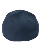 Rear View of Navy Sustainable Polyester Cap - 6277R