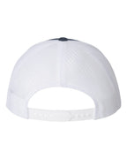 Rear View of Navy/ White Retro Trucker Cap - 6606