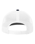 Rear View of Navy/ White Sustainable Trucker Cap - 112RE