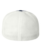 Rear View of Navy/ White Trucker Cap - 6511