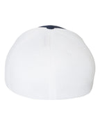 Rear View of Navy/ White Ultrafiber Mesh Cap - 6533