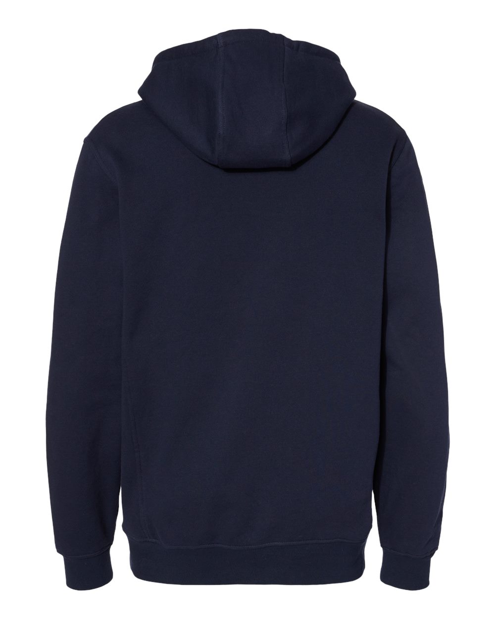 Rear View of Navy Woodland Fleece Hooded Pullover - 7035