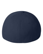 Rear View of Navy Wool-Blend Cap - 6477