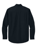 Rear View of NavyBlue CornerStone Long Sleeve Select Ripstop Shirt CSW174