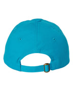 Rear View of Neon Blue Bio-Washed Classic Dad Hat - VC300A