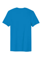 Rear View of Neon Blue District The Concert Tee DT5000