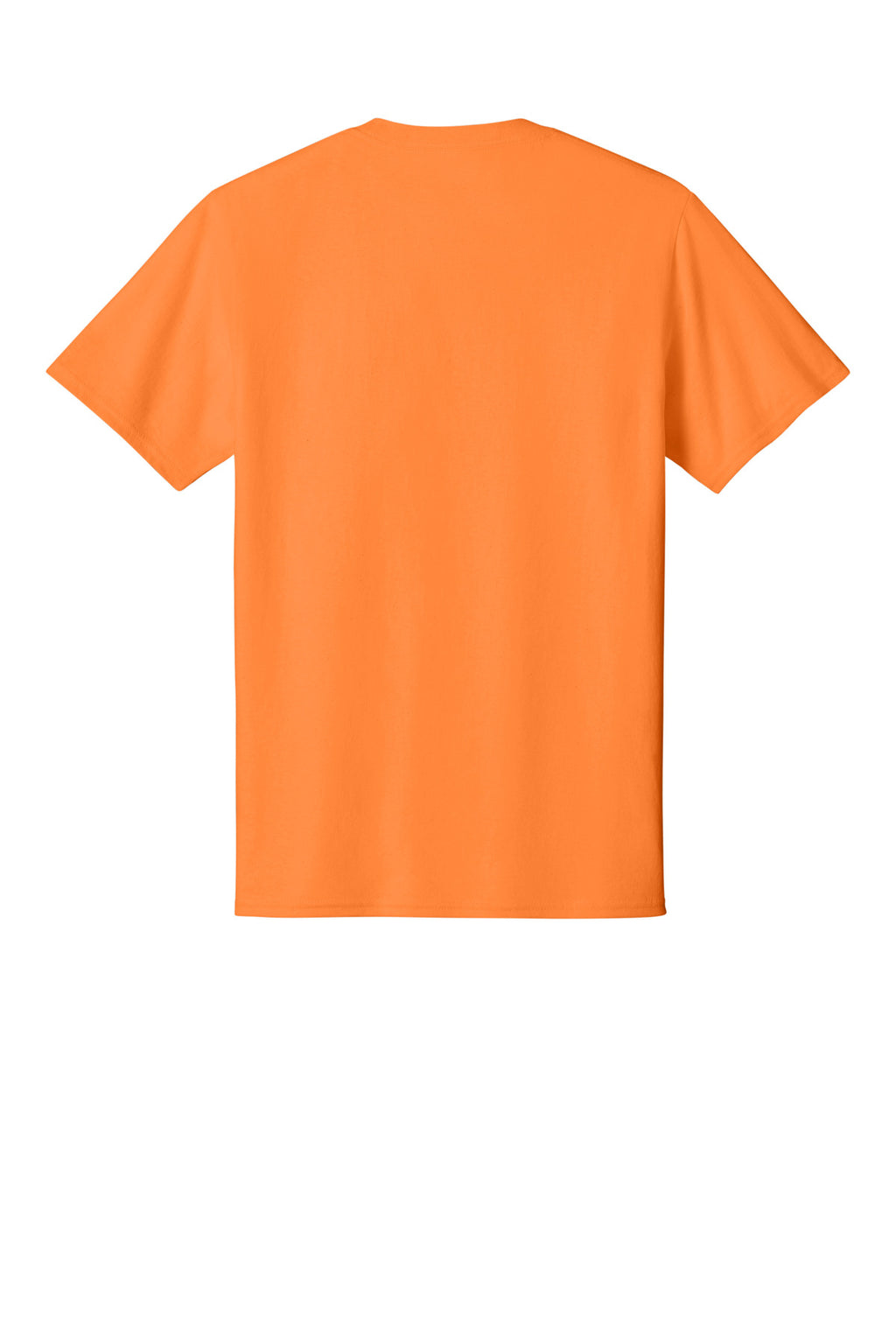Rear View of Neon Orange Port & Co Core Cotton Tee. PC54