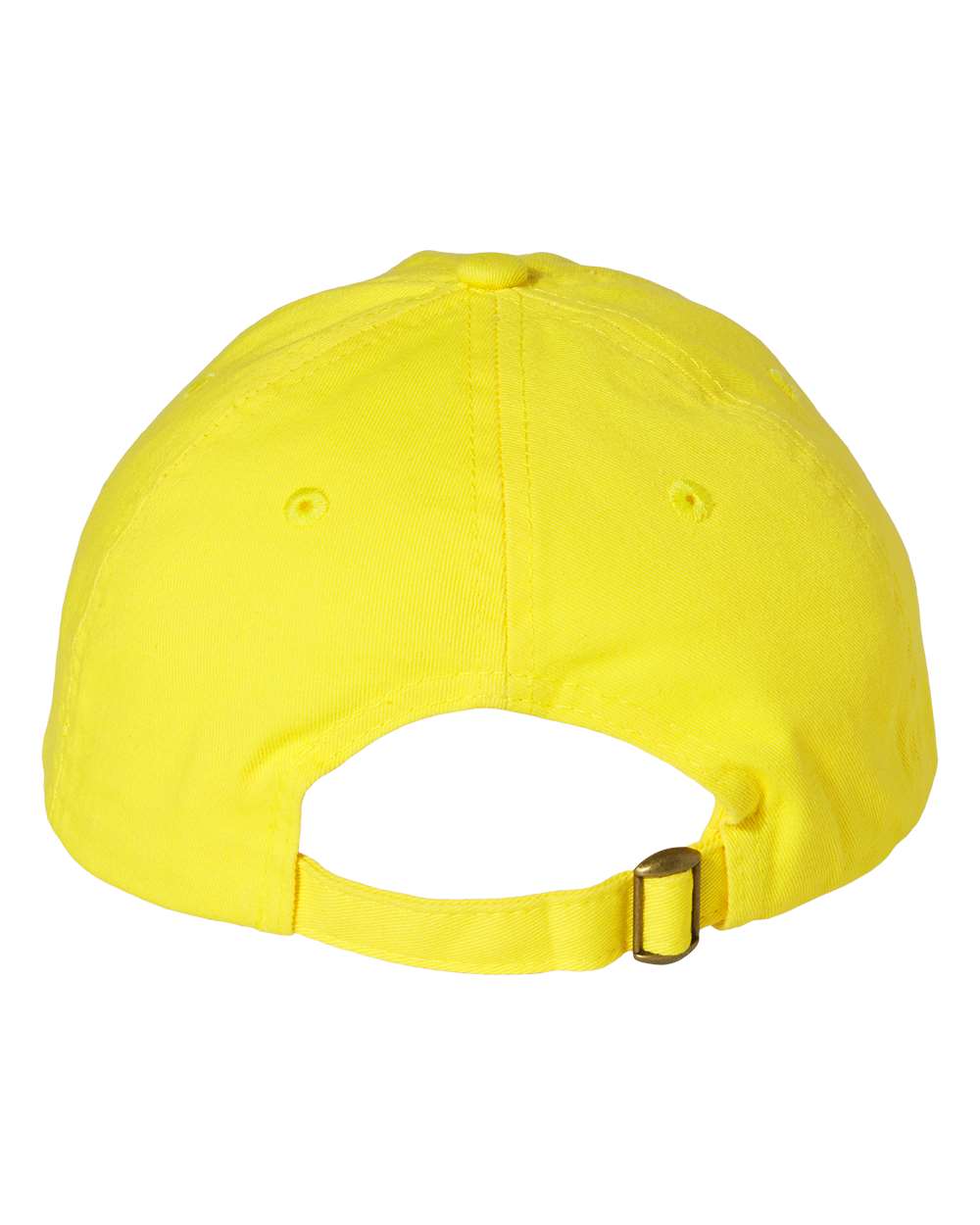 Rear View of Neon Yellow Bio-Washed Classic Dad Hat - VC300A