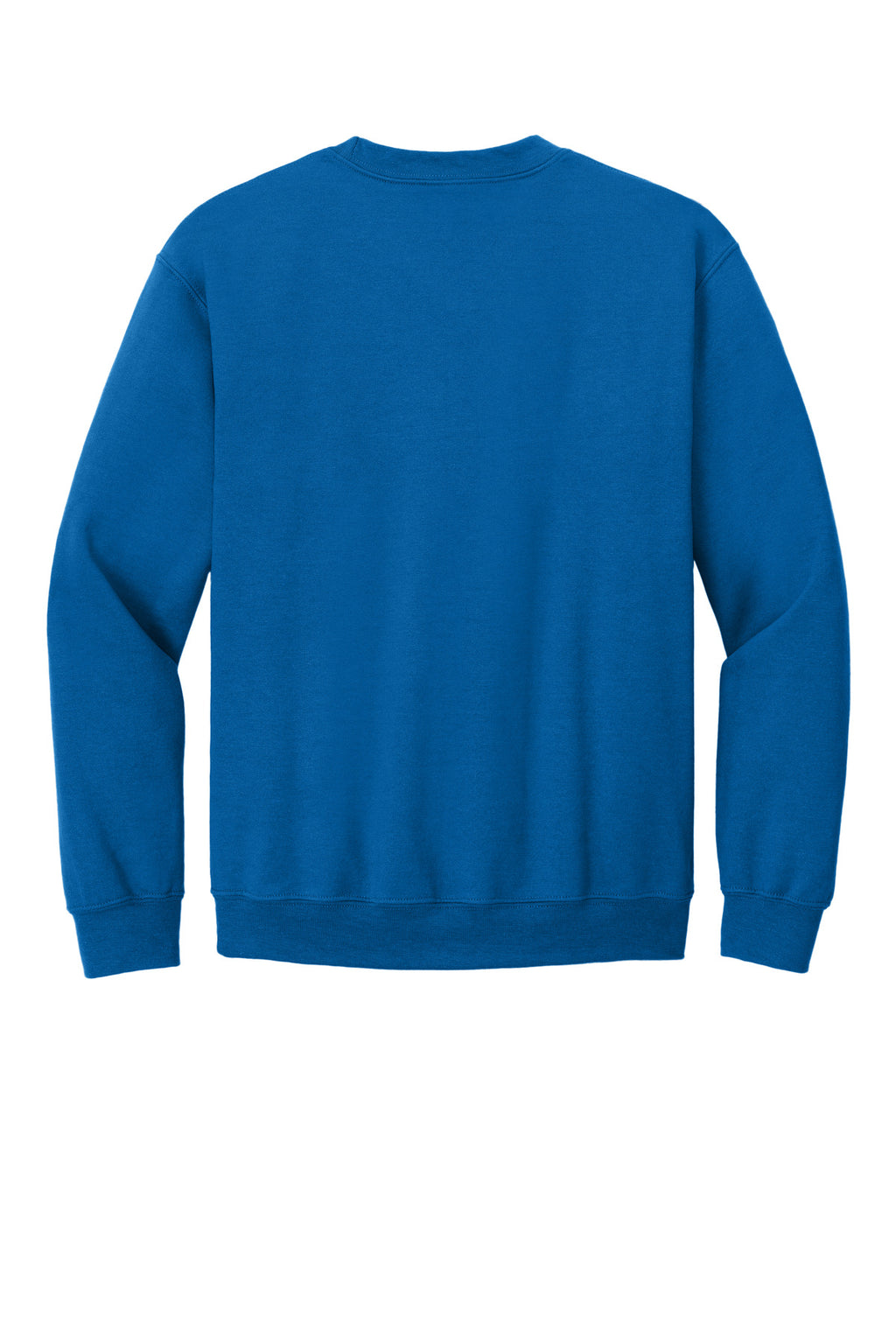 Rear View of NeonBlue Gildan Heavy Blend Crewneck Sweatshirt. 18000