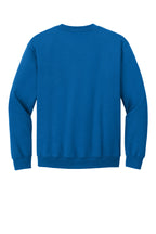 Rear View of NeonBlue Gildan Heavy Blend Crewneck Sweatshirt. 18000