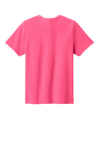 Rear View of NeonPink Port & Co Youth Easy Cotton Tee PC43Y
