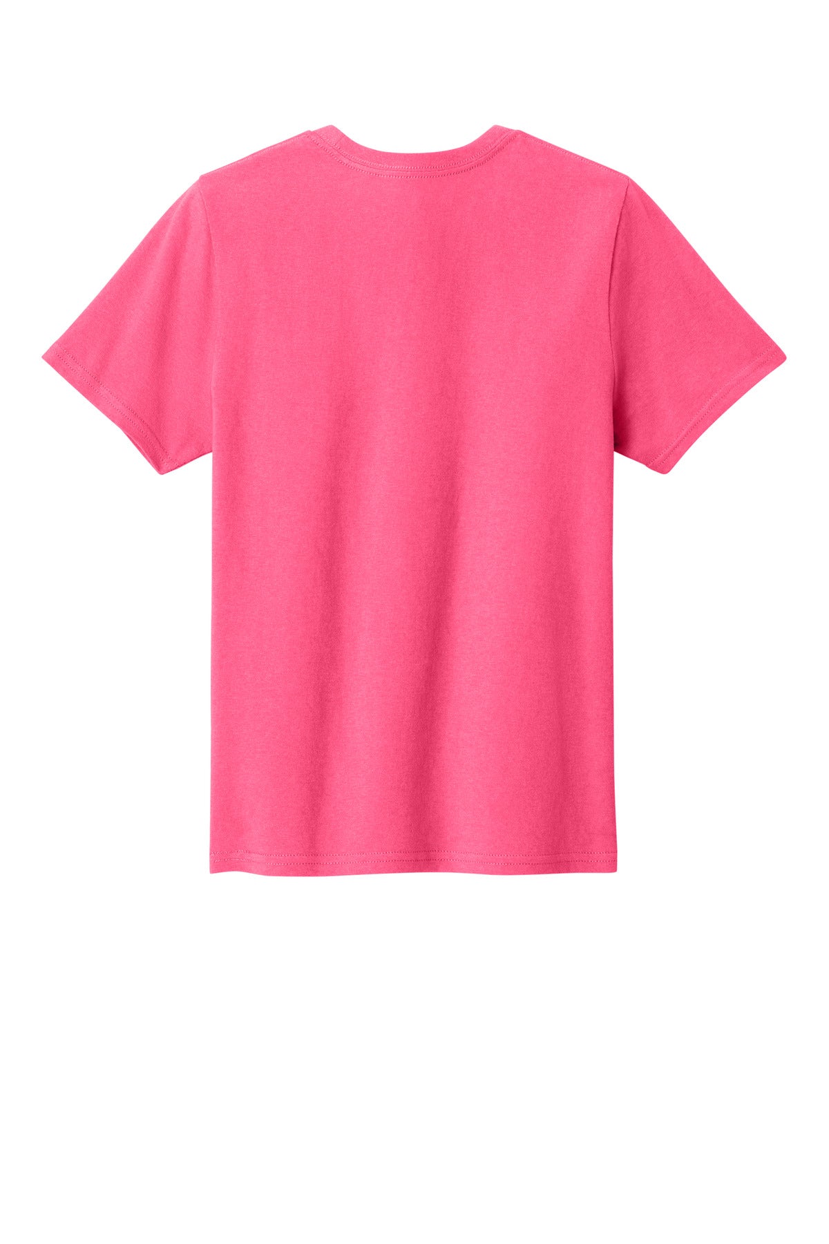 Rear View of NeonPink Port & Co Youth Easy Cotton Tee PC43Y