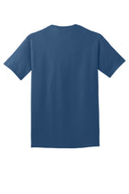 Rear View of NeptuneBl Port & Co Core Cotton Tee. PC54