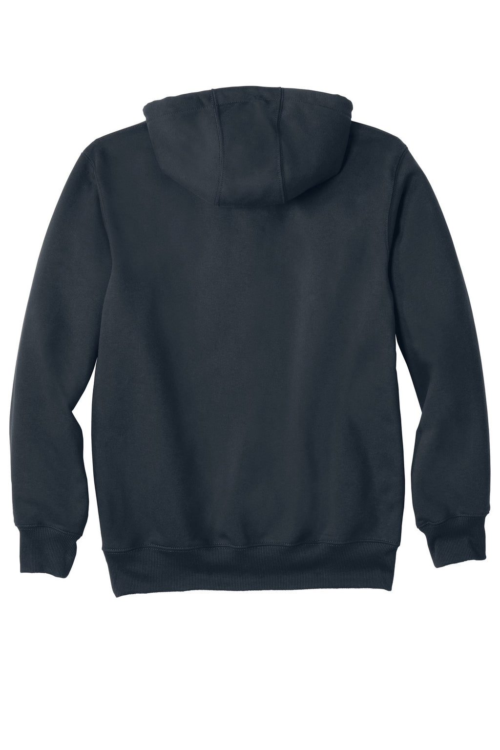 Rear View of New Navy Carhartt Rain Defender Paxton Heavyweight Hooded Sweatshirt. CT100615