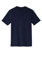Rear View of New Navy District Very Important Tee V-Neck. DT6500