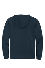 Rear View of New Navy District V.I.T. Fleece Full-Zip Hoodie DT6102