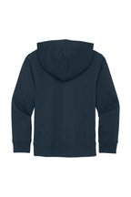 Rear View of New Navy District Youth V.I.T. Fleece Hoodie DT6100Y