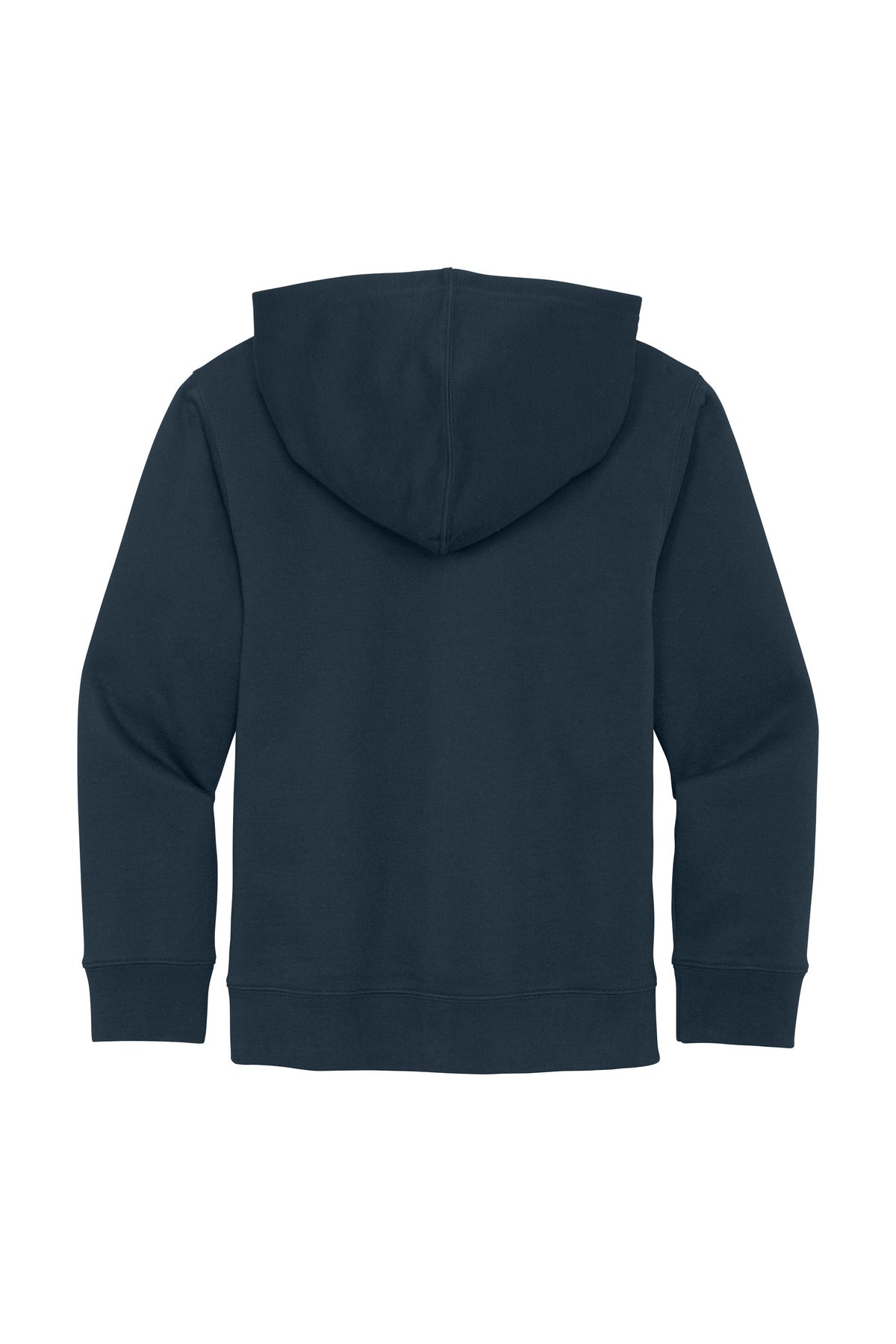 Rear View of New Navy District Youth V.I.T. Fleece Hoodie DT6100Y