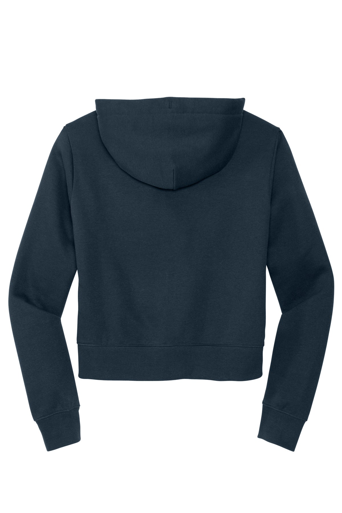 Rear View of NewNavy District Women's V.I.T. Fleece Full-Zip Hoodie DT6103
