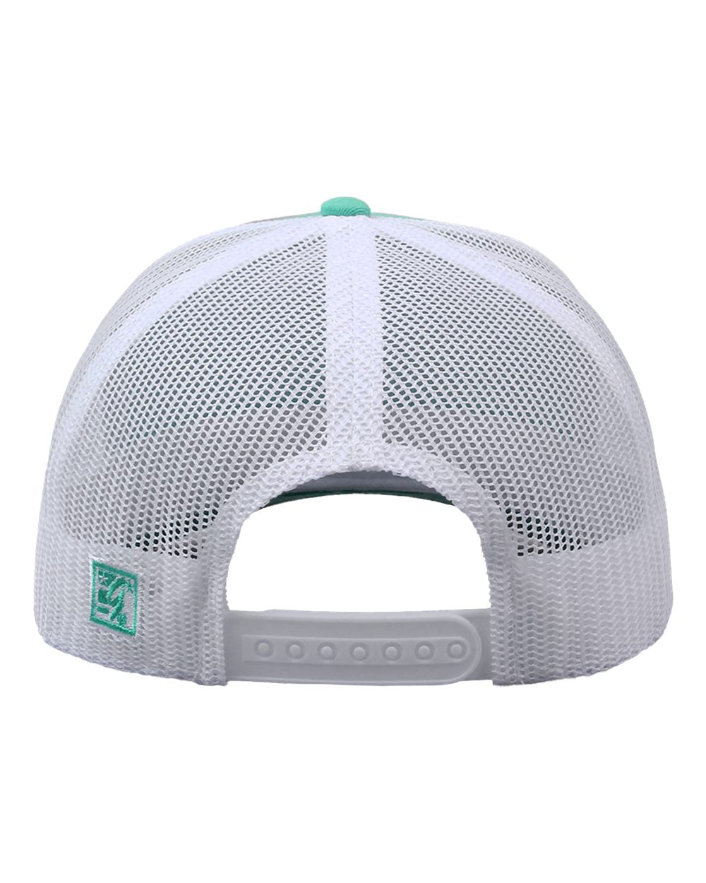 Rear View of Oasis Green/ White Everyday Trucker Cap - GB452E