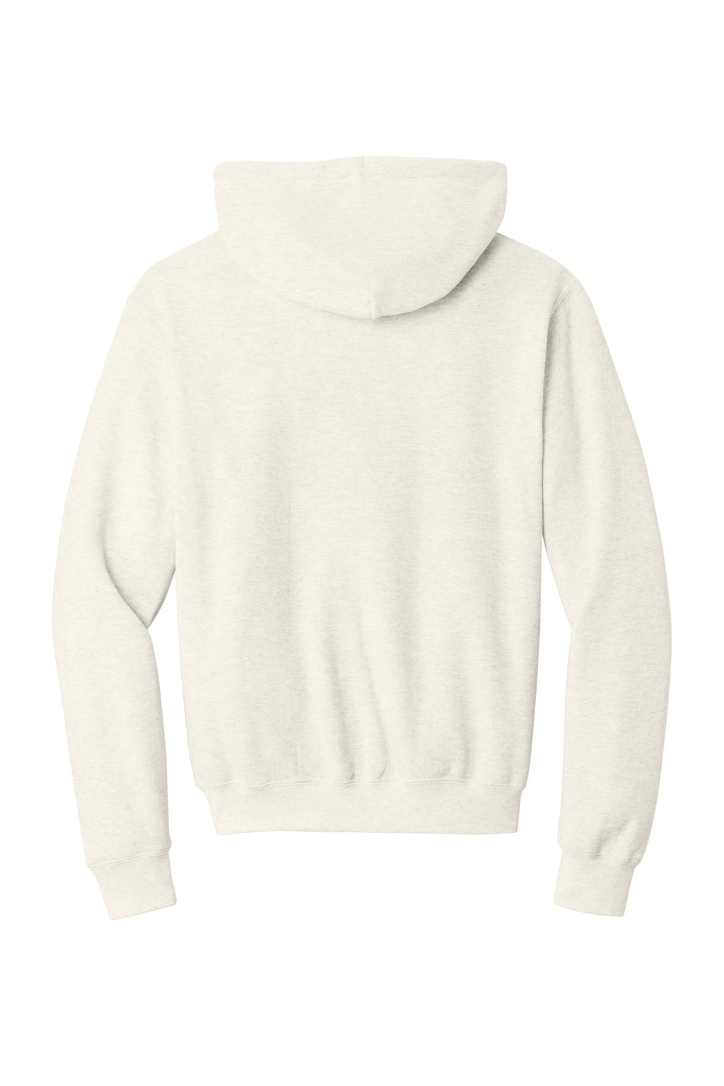 Rear View of OatHthr Port & Co Core Fleece Pullover Hooded Sweatshirt. PC78H