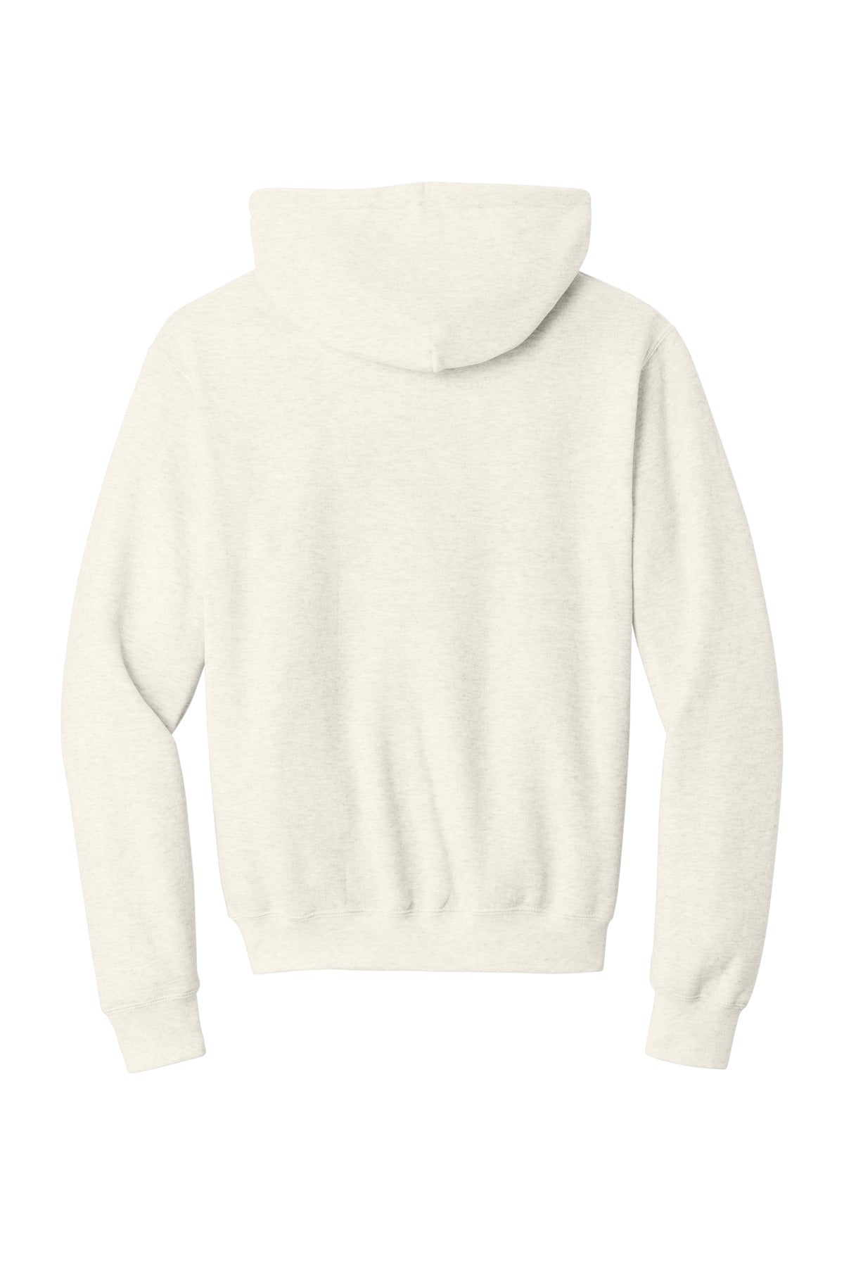 Rear View of OatHthr Port & Co Core Fleece Pullover Hooded Sweatshirt. PC78H