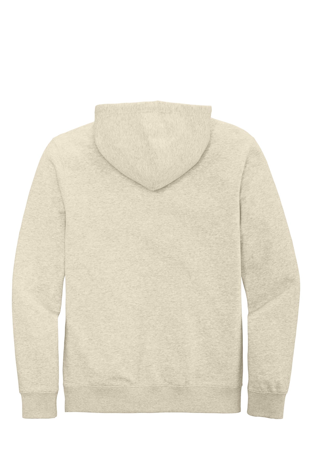 Rear View of Oatmeal Hthr District V.I.T. Fleece Full-Zip Hoodie DT6102