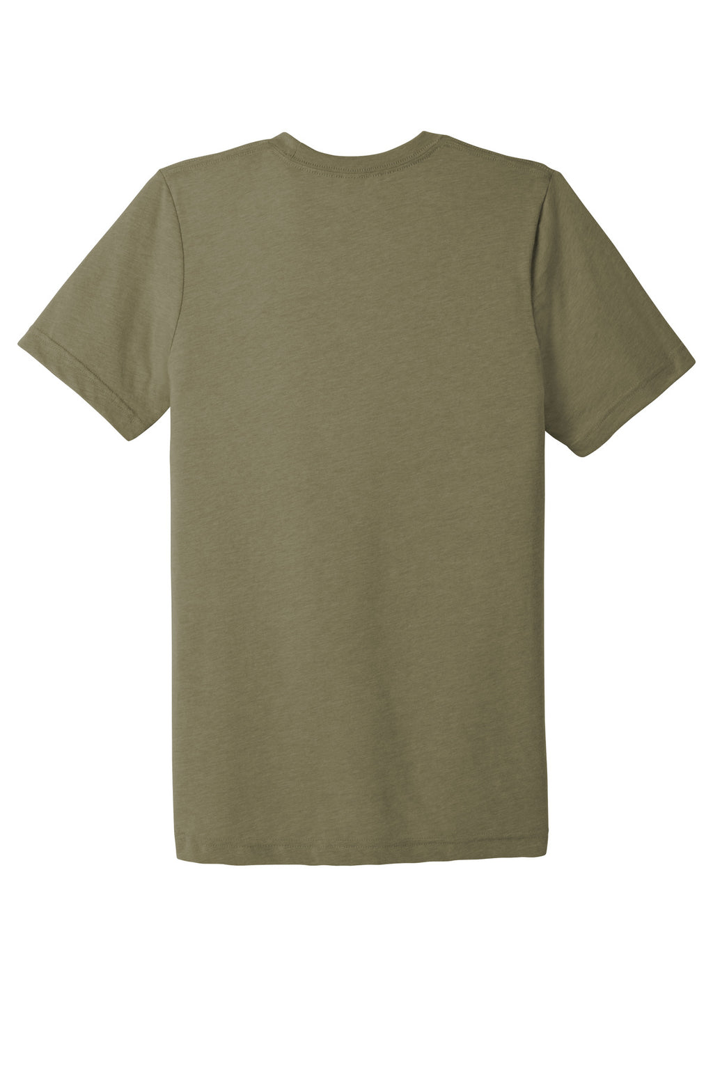 Rear View of Oatmeal TB BELLA+CANVAS Unisex Triblend Short Sleeve Tee. BC3413