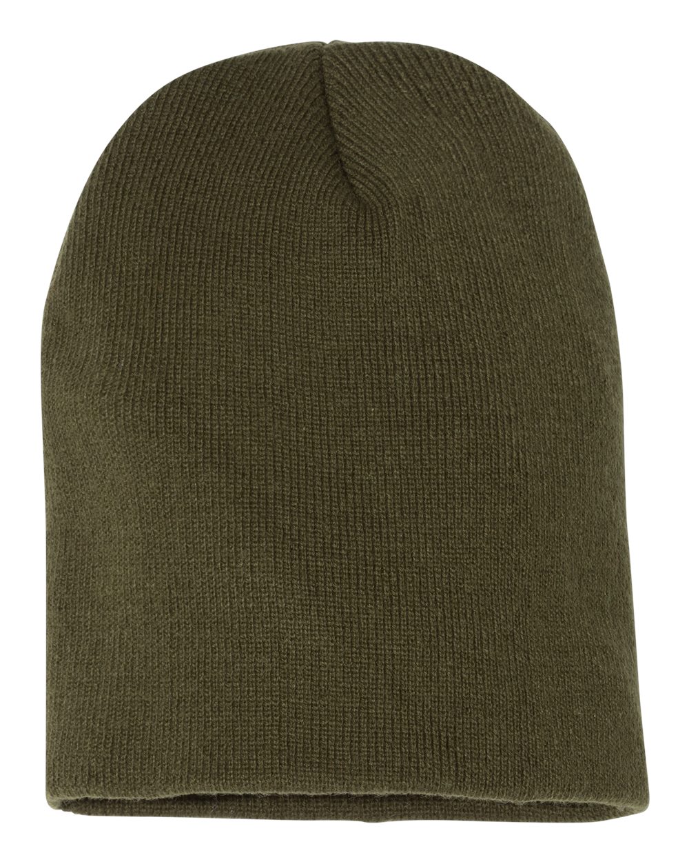 Rear View of Olive 8 1/2" Beanie - 1500KC