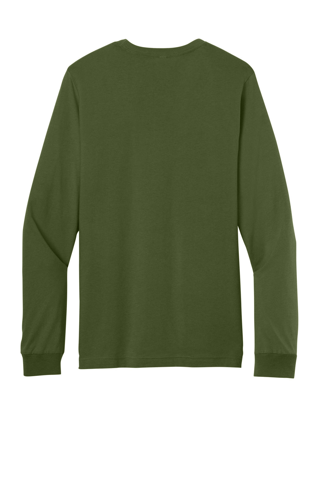 Rear View of Olive BELLA+CANVAS Unisex Jersey Long Sleeve Tee. BC3501