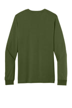 Rear View of Olive BELLA+CANVAS Unisex Jersey Long Sleeve Tee. BC3501