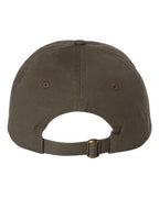 Rear View of Olive Bio-Washed Classic Dad Hat - VC300A