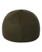Rear View of Olive Cotton Blend Cap - 6277