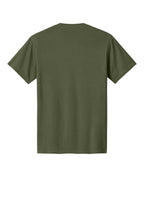 Rear View of Olive Drab Grn Port & Co Core Cotton Tee. PC54