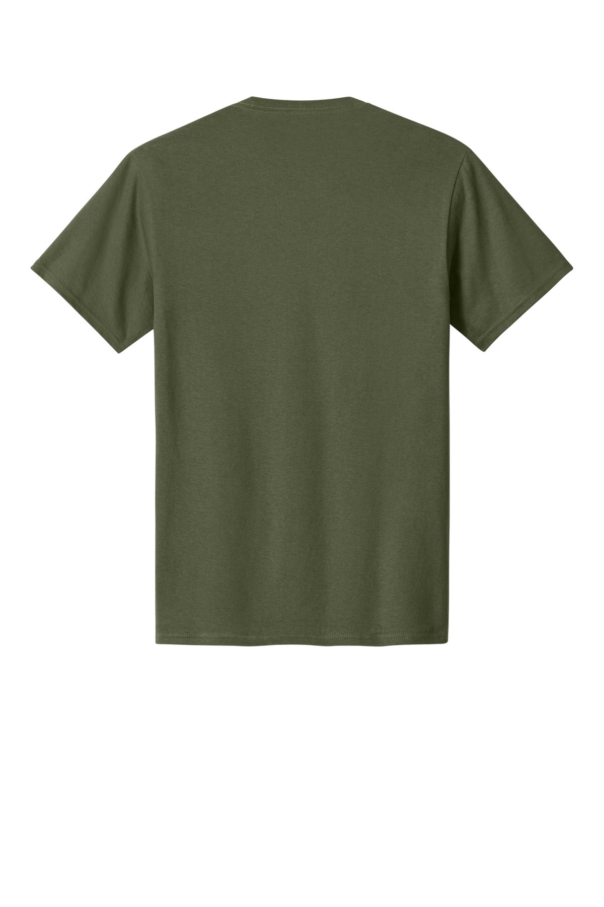 Rear View of Olive Drab Grn Port & Co Core Cotton Tee. PC54