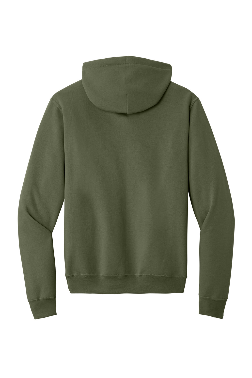 Rear View of Olive Drab Grn Port & Co Core Fleece Pullover Hooded Sweatshirt. PC78H
