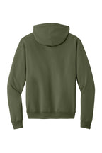 Rear View of Olive Drab Grn Port & Co Core Fleece Pullover Hooded Sweatshirt. PC78H