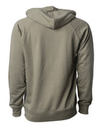 Rear View of Olive Icon Lightweight Loopback Terry Hooded Sweatshirt - SS1000
