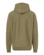 Rear View of Olive Legend - Premium Heavyweight Cross-Grain Hooded Sweatshirt - IND5000P