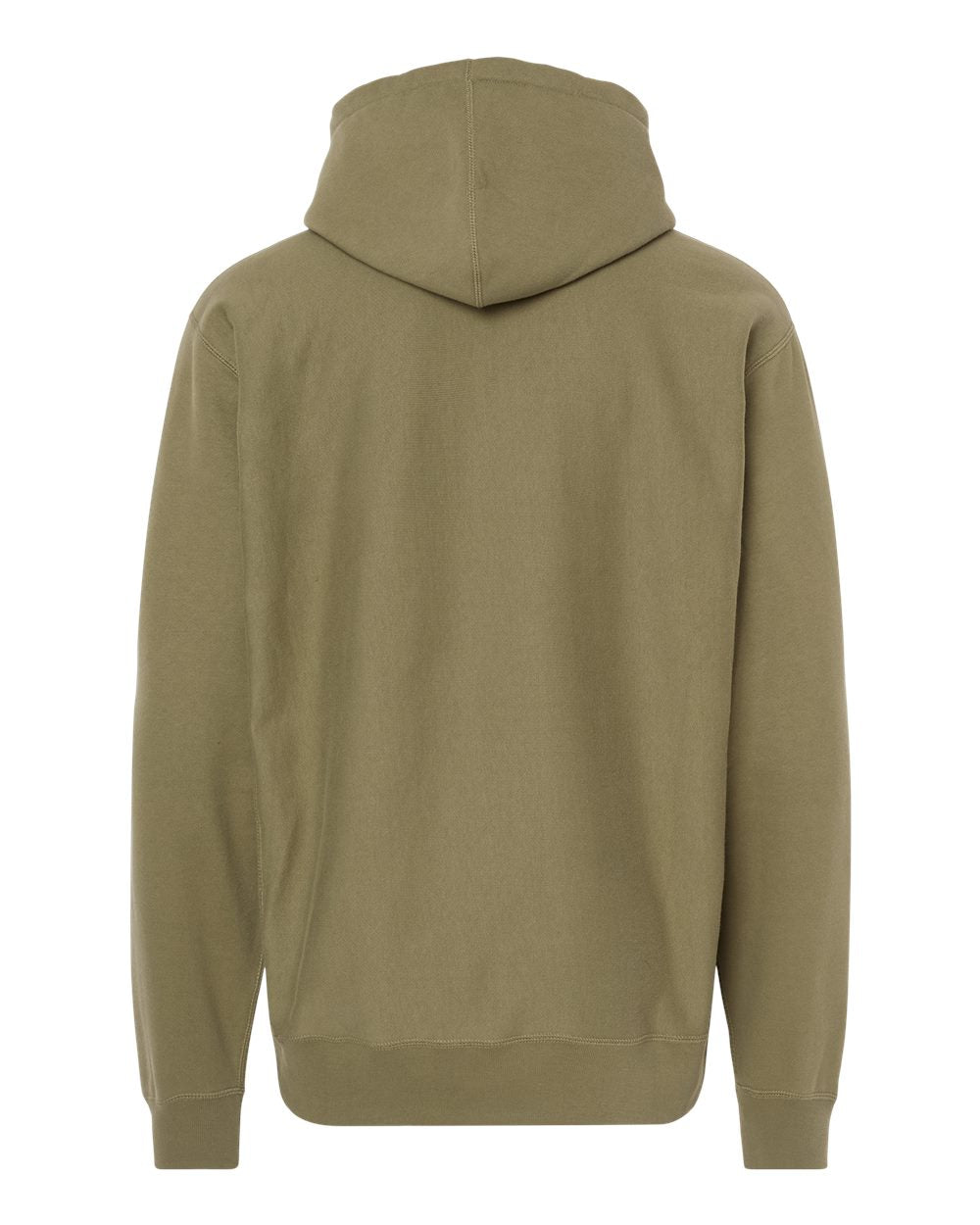 Rear View of Olive Legend - Premium Heavyweight Cross-Grain Hooded Sweatshirt - IND5000P
