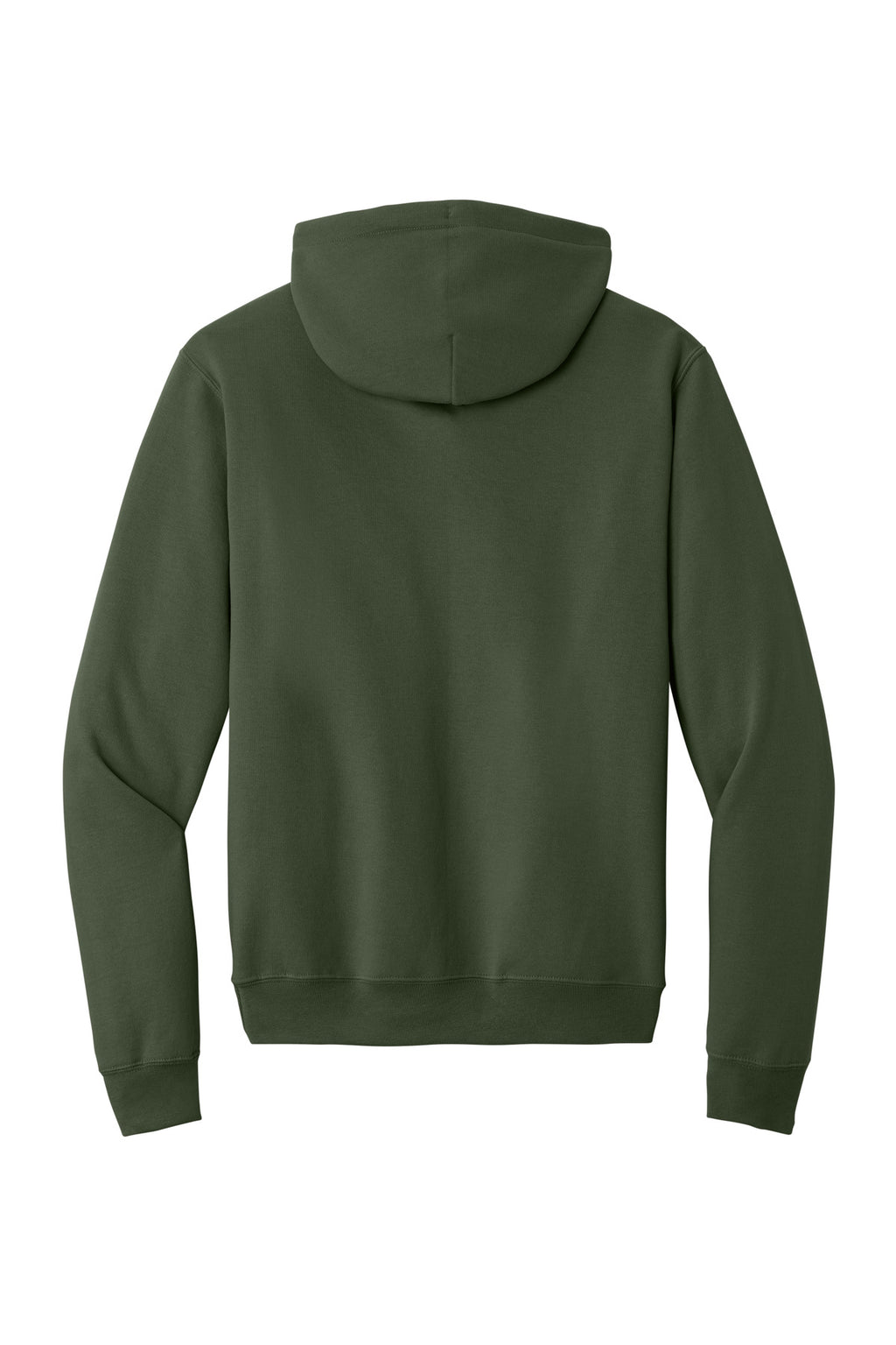 Rear View of Olive Port & Co Core Fleece Pullover Hooded Sweatshirt. PC78H