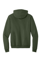 Rear View of Olive Port & Co Core Fleece Pullover Hooded Sweatshirt. PC78H