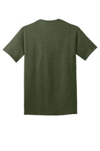 Rear View of OlvDrabGnH Port & Co Core Cotton Tee. PC54