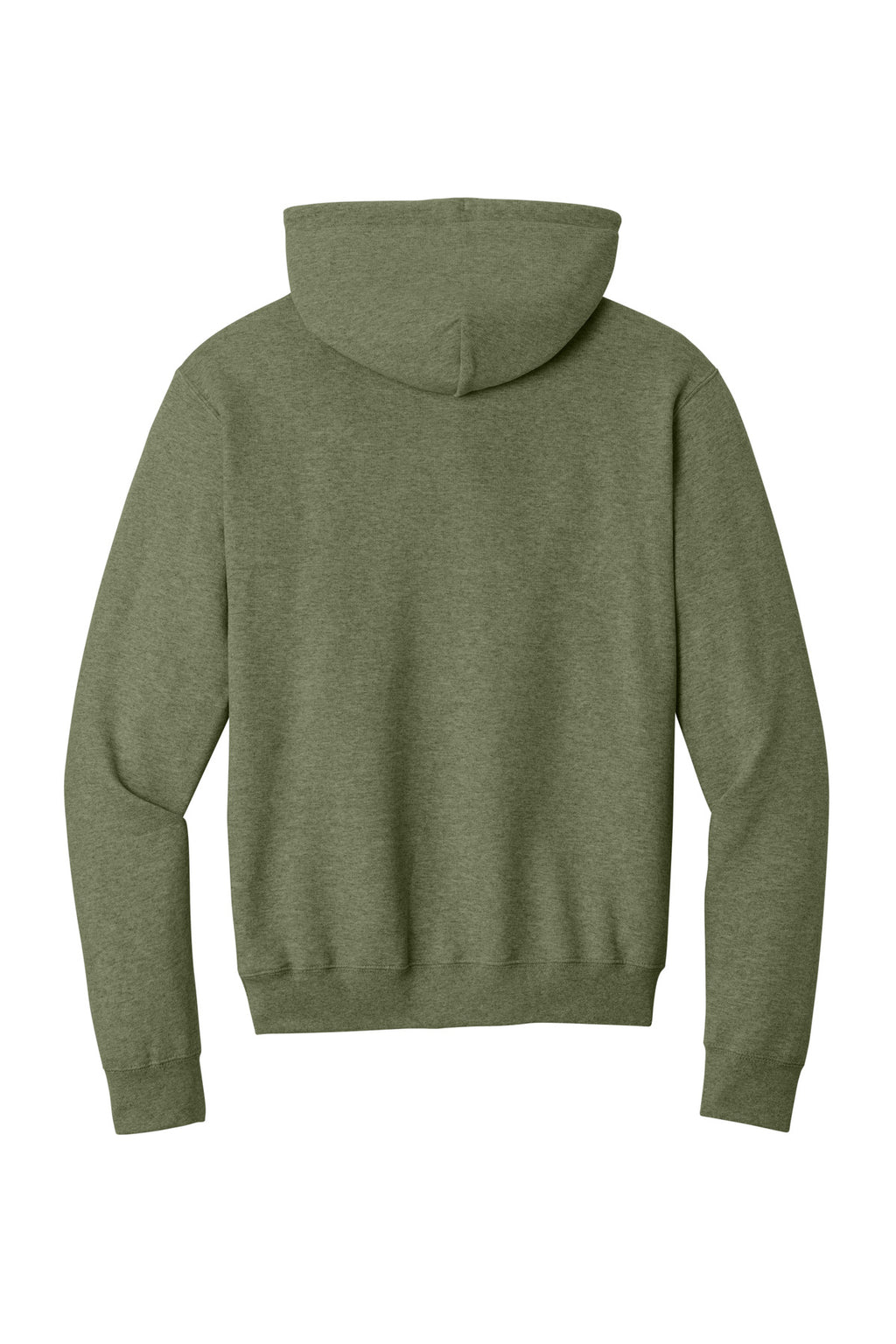 Rear View of OlvDrabGnH Port & Co Core Fleece Pullover Hooded Sweatshirt. PC78H
