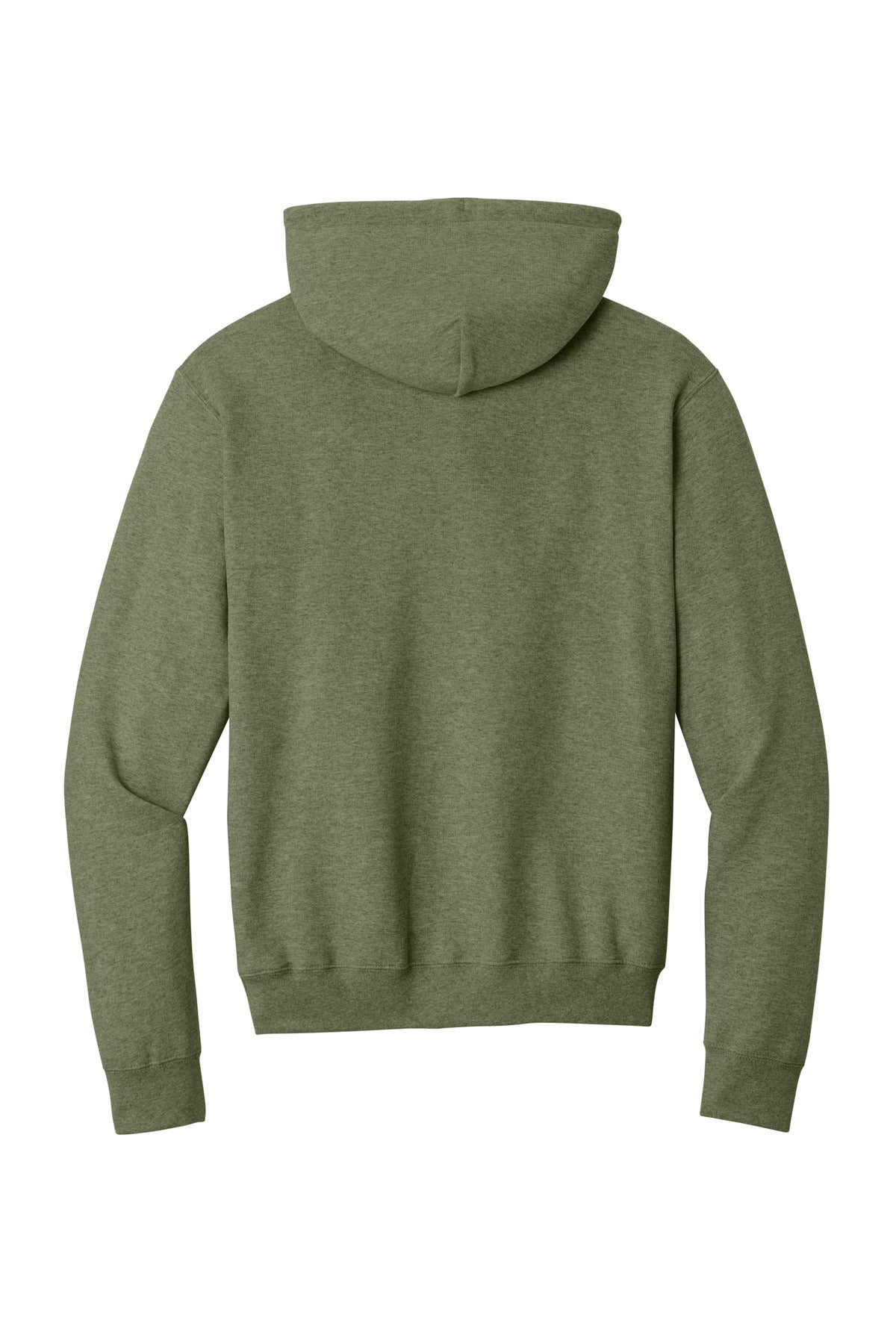Rear View of OlvDrabGnH Port & Co Core Fleece Pullover Hooded Sweatshirt. PC78H