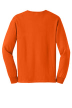 Rear View of Orange Gildan - Ultra Cotton 100% US Cotton Long Sleeve T-Shirt. G2400