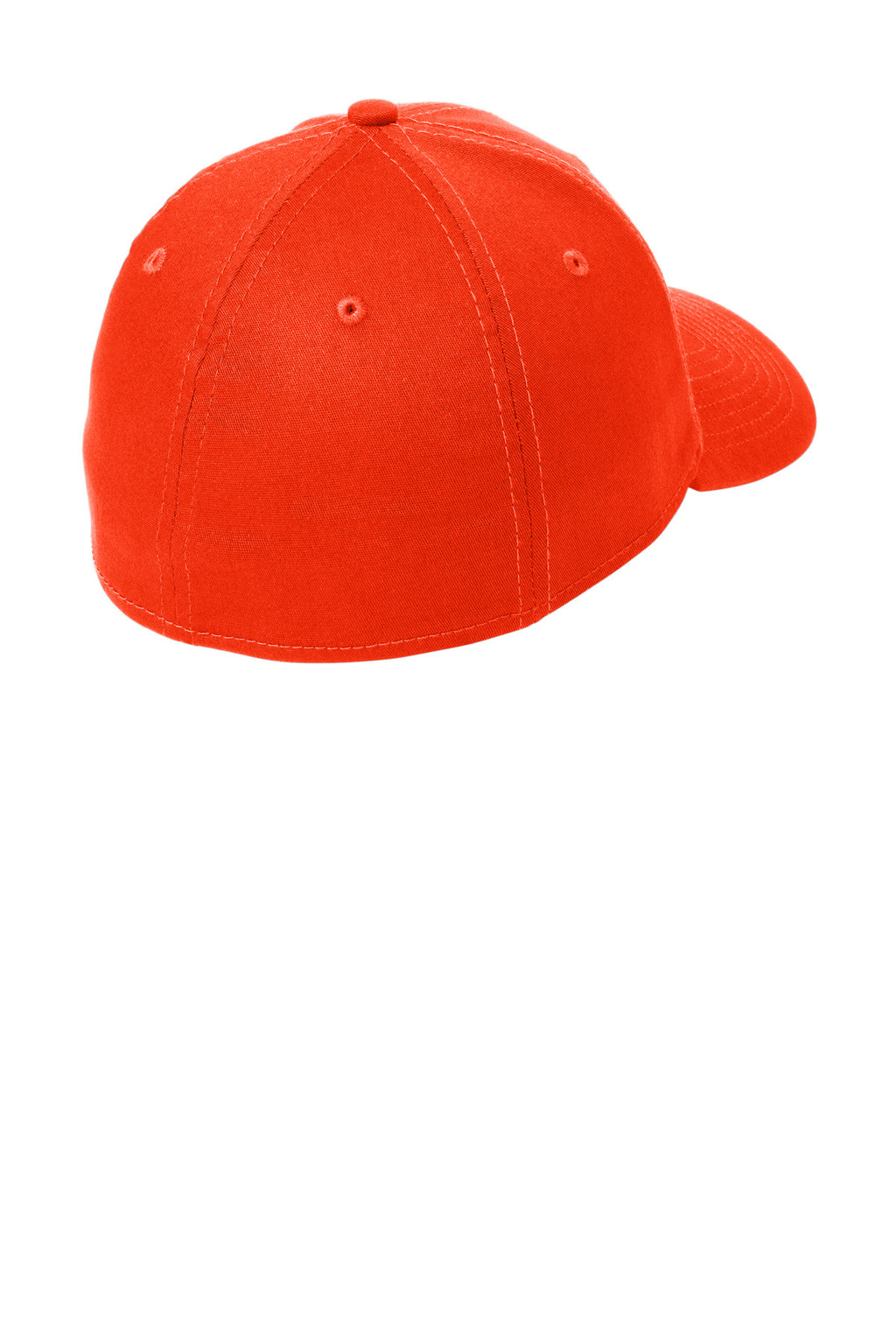 Rear View of Orange New Era - Structured Stretch Cotton Cap. NE1000