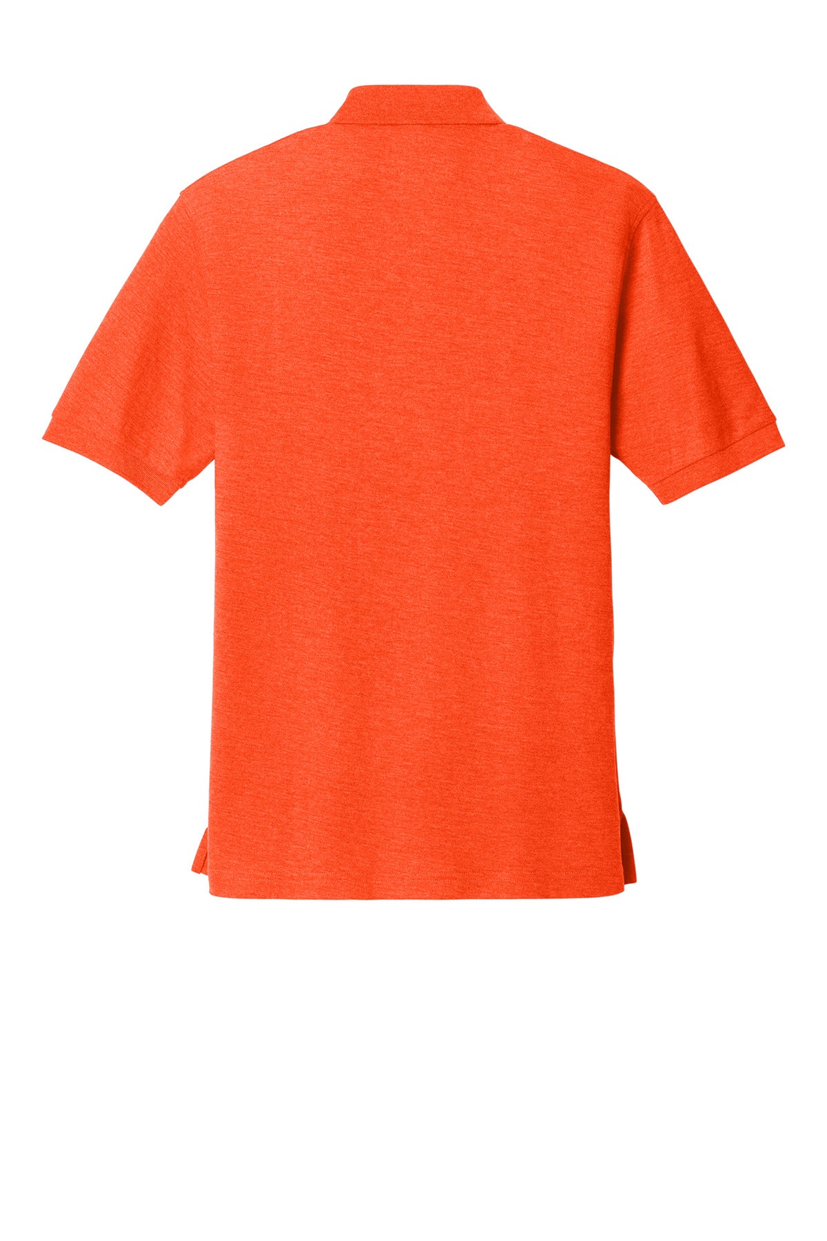 Rear View of Orange Port Authority Silk Touch Polo K500