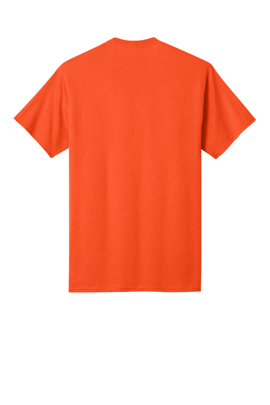 Rear View of Orange Port & Co Core Cotton Tee. PC54