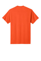 Rear View of Orange Port & Co Core Cotton Tee. PC54